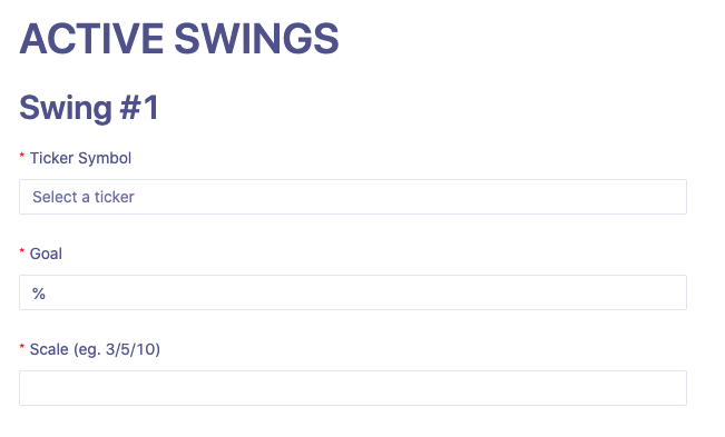 Active Swings Section